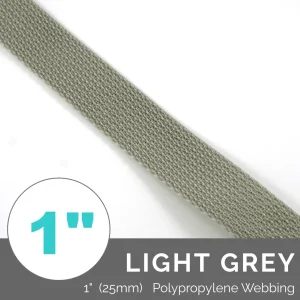 (Polypropylene) Strap Webbing **1" (25mm)** (Per 1 Yard) - Light Grey